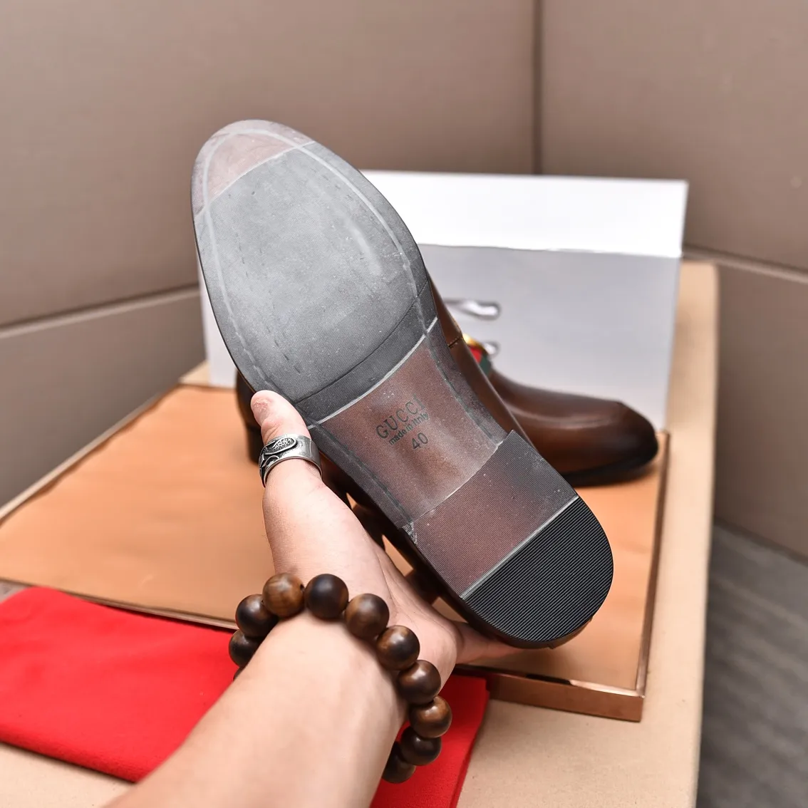 Men's shoes💰540📛📛Original (water-dyed cowhide) Gucci GUCCI official website formal shoes🌀 Italian🇮🇹imported cowhide➕top imported water-dyed cowhide lining💋Finely handmade original bottom, the real thing looks better when photographed in person Standard size 38-44